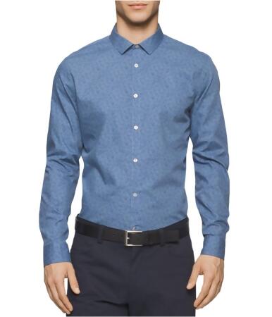 Calvin Klein Mens Cross Hatch Button Up Shirt - 2XL