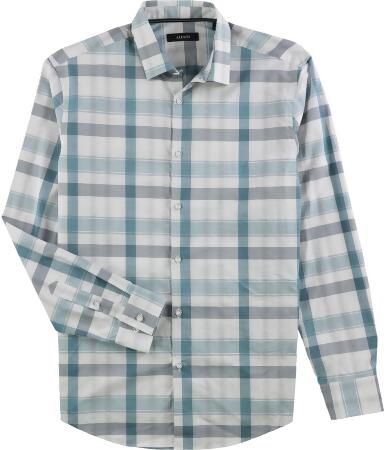 Alfani Mens Plaid Button Up Shirt - M