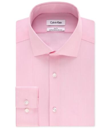 Calvin Klein Mens Striped Button Up Dress Shirt - 17