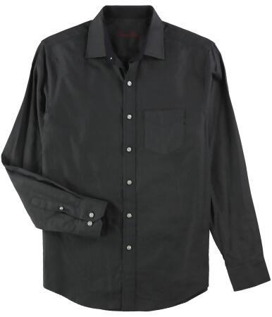 Tasso Elba Mens Herringbone Button Up Shirt - S