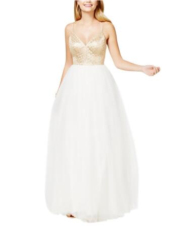 Say Yes To The Prom Womens Tulle Glitter Gown Dress - 5/6