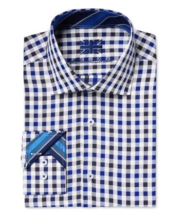 Michelsons London Mens Check Button Up Shirt - L