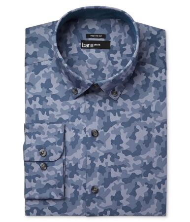 Bar Iii Mens Slim Fit Camo Button Up Dress Shirt - 17