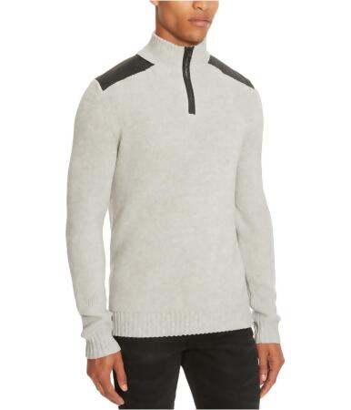 Kenneth Cole Mens Quarter Zip Contrast Pullover Sweater - S