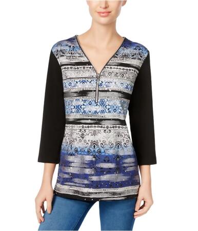 Jm Collection Womens Printed Knit Blouse - PXL