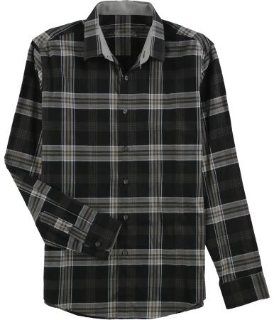 Tasso Elba Mens Plaid Button Up Shirt - L