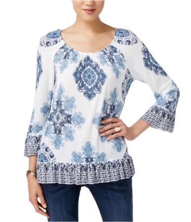 I-n-c Womens Ruffled Pullover Blouse - S