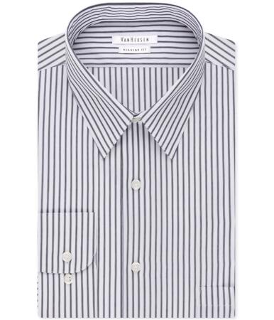 Van Heusen Mens Denim Stripe Button Up Dress Shirt - 18 1/2