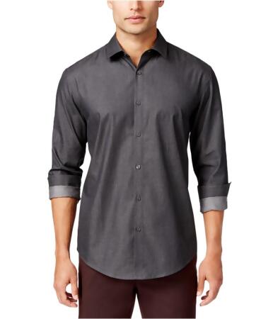 Alfani Mens Grid Button Up Shirt - L