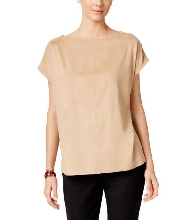 Alfani Womens Faux Suede Pullover Blouse - L