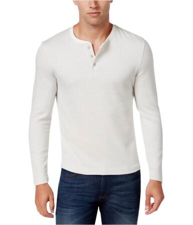 Club Room Mens Long Sleeve Herringbone Henley Shirt - S