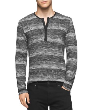 Calvin Klein Mens Faded Stripe Henley Shirt - XL