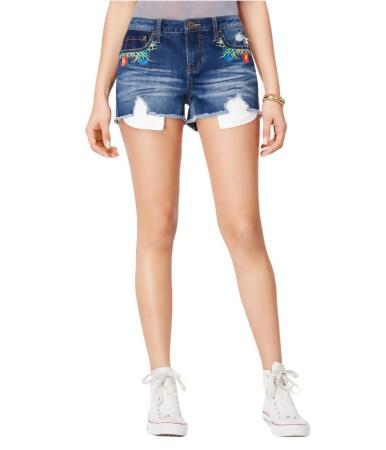 Rampage Womens Embroidered Casual Denim Shorts - 5