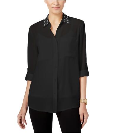 Michael Kors Womens Embellished Button Up Shirt - S