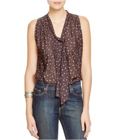 Free People Womens Tie-Neck Pullover Blouse - M