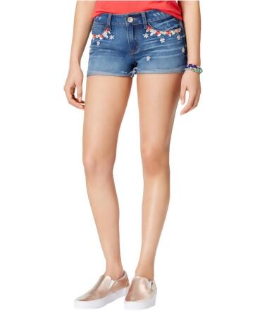 Rewash Womens Floral Casual Denim Shorts - 1