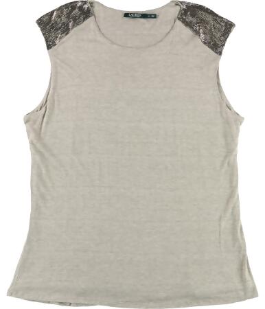 Ralph Lauren Womens Beaded Cap-Sleeve Knit Blouse - 3X