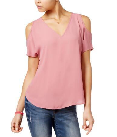 Hippie Rose Womens Cold Shoulder Knit Blouse - S