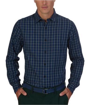 Nautica Mens Small Plaid Button Up Shirt - S