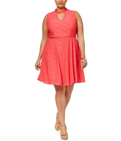 Ny Collection Womens Eyelet A-Line Dress - 2X