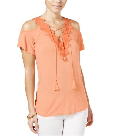 Jessica Simpson Womens Cold Shoulder Pullover Blouse - XL