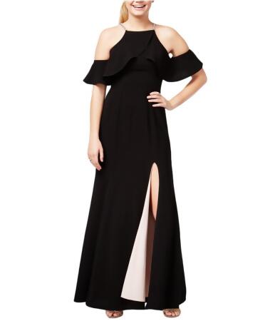 Speechless Womens Ruffled Off-The-Shoulder Gown Dress - 1