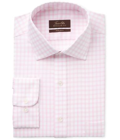 Tasso Elba Mens Sateen Gingham Button Up Dress Shirt - 15