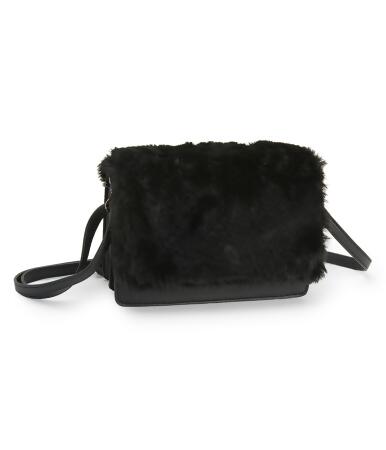 Aeropostale Womens Boxy Faux-Fur Cross Body Handbag Purse - One Size