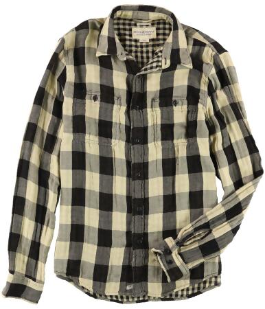 Ralph Lauren Mens Double Check Button Up Shirt - M