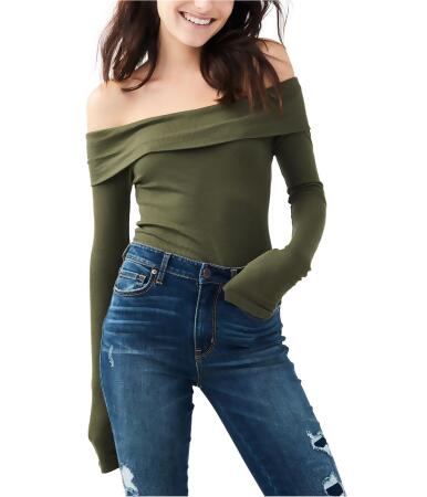Aeropostale Womens Off The Shoulder Pullover Blouse - L