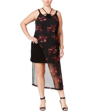 Mblm Womens Asymmetric Floral Maxi Dress - 1X
