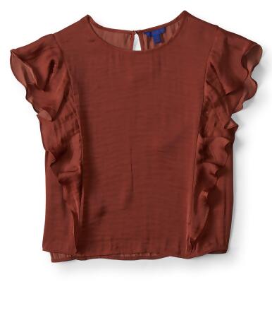 Aeropostale Womens Ruffled Crop Pullover Blouse - S