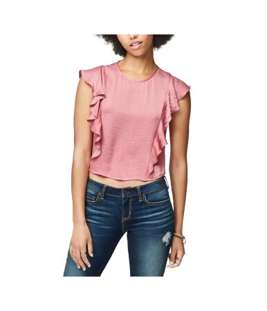 Aeropostale Womens Ruffled Crop Pullover Blouse - S