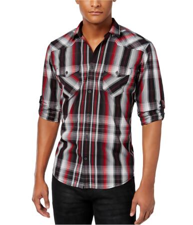 I-n-c Mens Plaid Button Up Shirt - XL