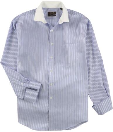 Tasso Elba Mens Striped Button Up Dress Shirt - 16 1/2
