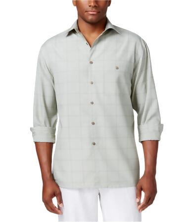 Campia Moda Mens Windowpane Button Up Shirt - M