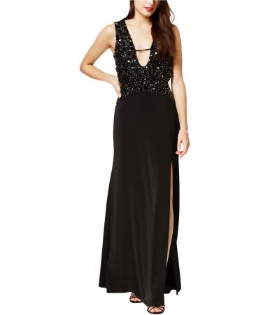 As U Wish Womens Beaded Plunge Gown Dress - 7