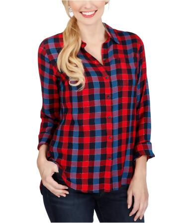 Lucky Brand Womens Plaid Button Up Shirt - M