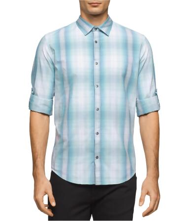 Calvin Klein Mens Plaid Button Up Shirt - 2XL