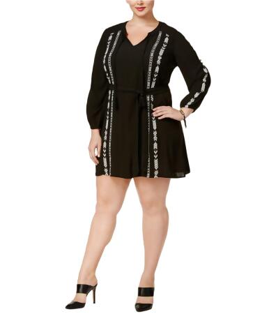 Jessica Simpson Womens Plus Side Arielle Embroidered A-Line Dress - 2X