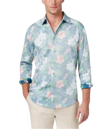 Tasso Elba Mens Floral Button Up Shirt - S