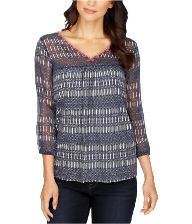 Lucky Brand Womens Mix Knit Blouse - M