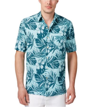 Tasso Elba Mens Floral Paradise Button Up Shirt - L