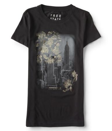 Aeropostale Womens Metallic City Graphic T-Shirt - XS
