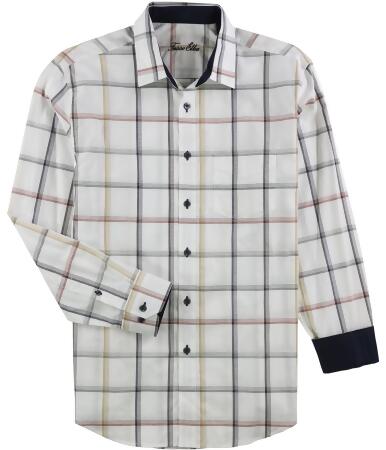 Alfani Mens Contrast Grid Button Up Shirt - M