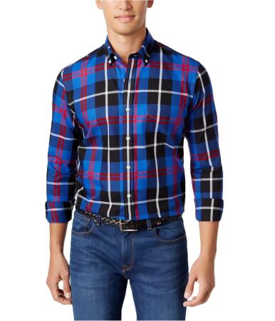Club Room Mens Classic Fit Oakley Plaid Button Up Shirt - S