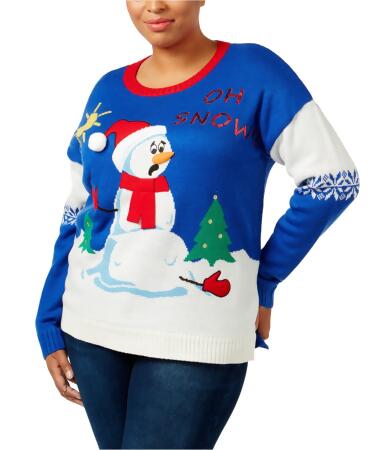 It's Our Time Womens Plus Size Let It Snow Pullover Sweater - 1X