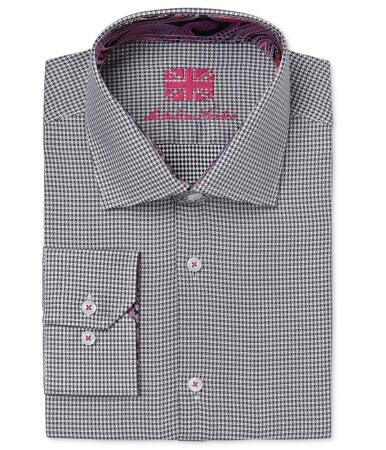 Michelsons London Mens Dobby Check Button Up Shirt - L