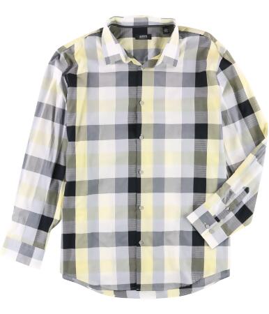 Alfani Mens Stripes Plaid Button Up Shirt - 2XL