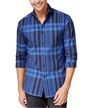 Vince Camuto Mens Plaid Sport Button Up Shirt - M